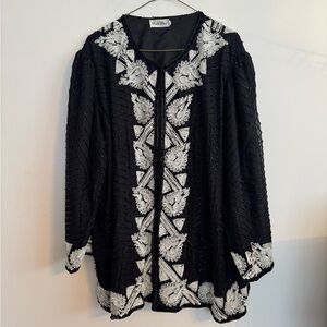 Hand-Embroidered Black Beaded Jacket
